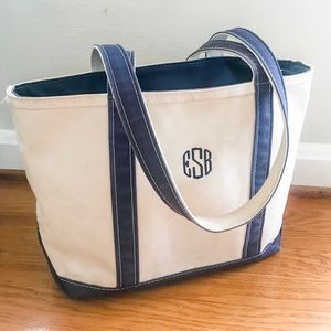 L.L. BEAN monogrammed Boat and Tote, zip top